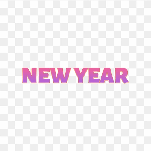 New year text transparent png